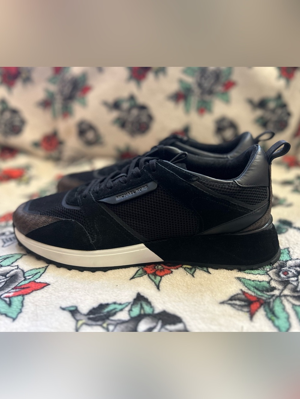 Michael Kors Theo Low Top Sneaker Trainer Black/Brown - New w/o Box - Picture 5 of 16